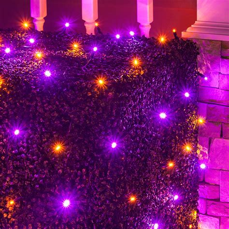 4' x 6' 5mm Halloween LED Net Lights, Purple, Orange, Black Wire - Yard Envy