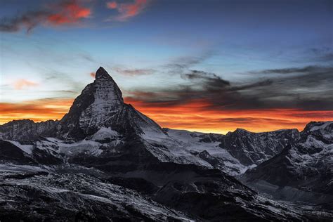 dark, Mountains, Sky, Nature, Switzerland, Matterhorn, Sunset Wallpapers HD / Desktop and Mobile ...