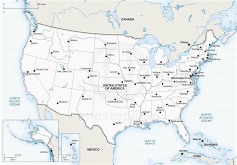 Printable Us Map With Capitals And Major Cities - Printable US Maps