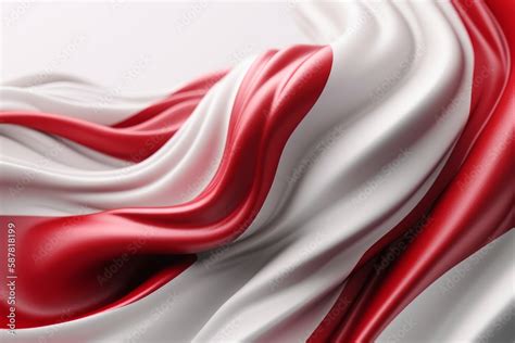 Singapore Flag Colors in Twisted Waves: A Modern Minimalist 3D Render ...