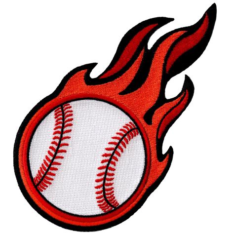 Flaming Baseball Embroidered Patch | PatchAddict