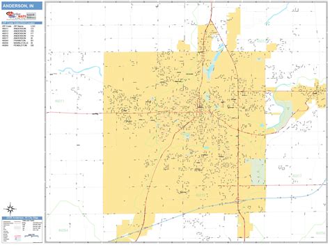 Anderson Indiana Zip Code Map