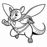 Superhero armadillo Flying coloring page Lulu Pages sketch template