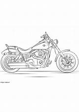 Harley Davidson Motorcycle coloring Page sketch template