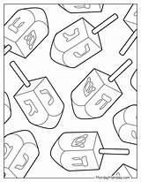 Coloring Hanukkah Dreidel Pages Jewish Happy Printable Drawing Color  sketch template