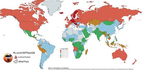 Average Human Height across the world [OC] [8800x4300] | Map, Human ...