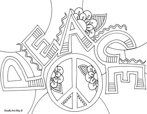 Gambar Simple Attractive Free Printable Peace Sign Coloring Pages ...