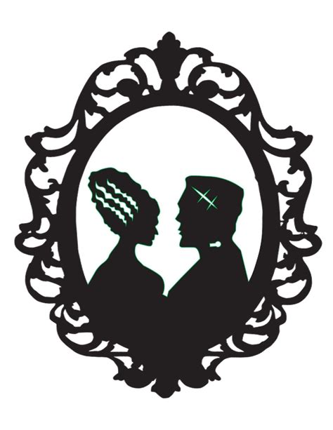 Frankenstein's Monster and Bride Portrait Silhouette Sticker with Green Accents | Cricut ...