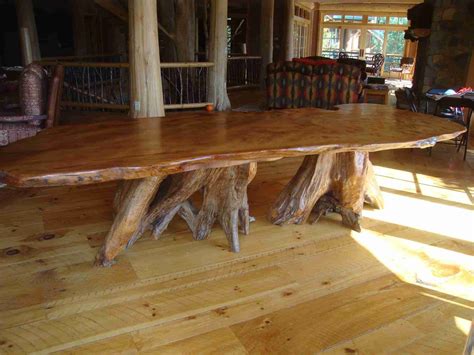 Rustic dining table - live edge wood slabs | Littlebranch Farm