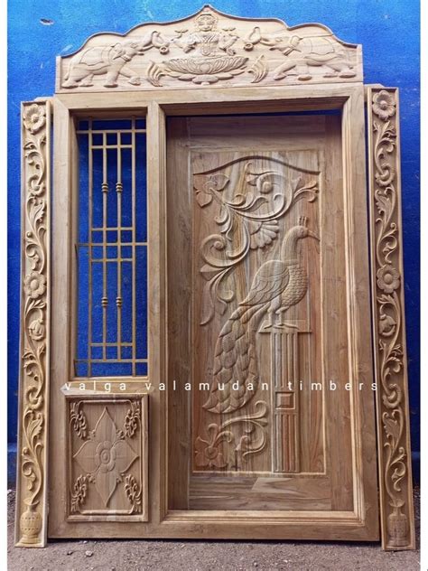 Exterior Designer Teak Wooden Door With Frame, For Home, 7x5 at Rs 47500/piece in Tiruppur