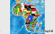 Flag 3D Map of Africa, physical outside