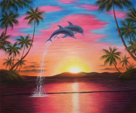 dolphins - | Dolphin painting, Dolphin art, Painting