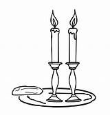 Vintage Shabbat Candles coloring page  ColouringPages sketch template