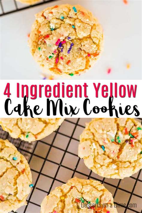 Yellow Cake Mix Cookies - Only 4 ingredients for amazing cookies!