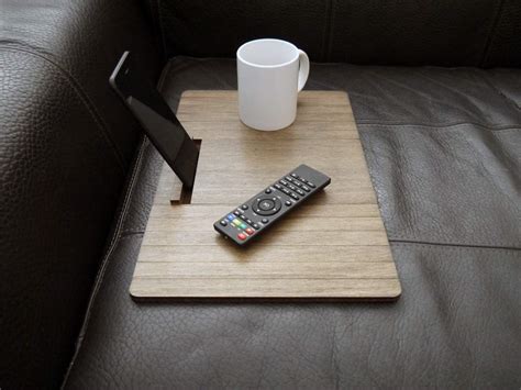 Wooden flexible sofa table for armrest with phone and tablet stand in many colors as wenge Small ...
