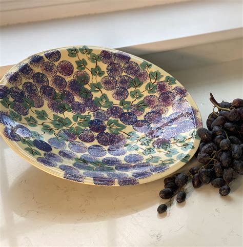 Grape Design Handmade Ceramic Serving Platter By Jane Elmer-Smith ...