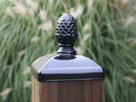 Wrought Iron Pineapple Post Cap for 6x6 Wood Fence Post, 5-1/2" actual | Fence post caps, Post ...