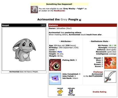 Lab ray win today!! I also got the avatar!! : r/neopets