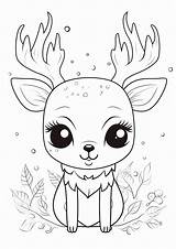 Cute Christmas Reindeer Coloring Pages sketch template
