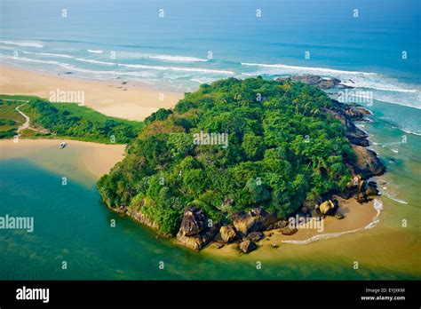 Sri Lanka, West Coast, Bentota, beach and river of Bentota, aerial view Stock Photo - Alamy