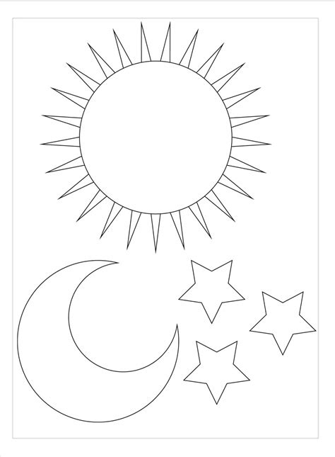 Coloriage Soleil, Lune et Étoiles - télécharger et imprimer gratuit sur ColoriageEnfant.Com