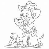 Premium Vector  Cute Young detective With A dog Cartoon coloring Book sketch template