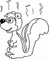 Cute Skunk Coloring Page sketch template