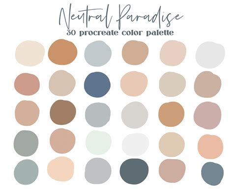 Neutral Paradise Procreate Color Palette / Ipad Procreate - Etsy Canada