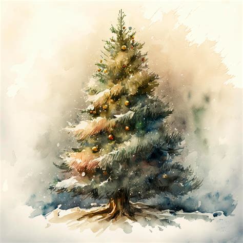 Premium Photo | Watercolor Christmas tree