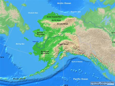 Physical Map Of Alaska - Andree Marybeth