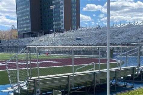 Construction of temporary Huskies stadium seating | SMU News and Events