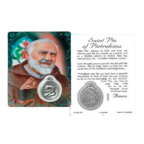 Laminated Prayer Card: Padre Pio - Southern Cross Church Supplies & Gifts