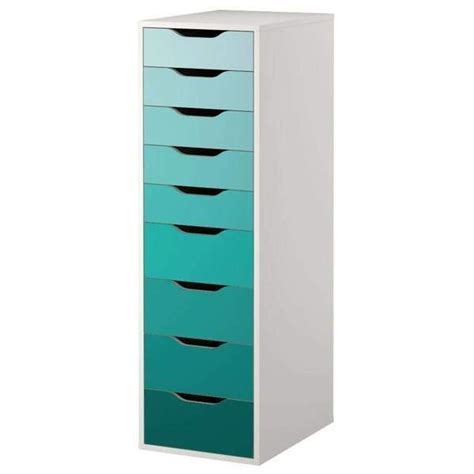 Turquoise Ombre Pattern Decal Set for IKEA Alex Drawer Unit (With images) | Ikea alex drawers ...