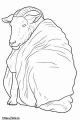 Boer Goat Sleeping coloring Page sketch template