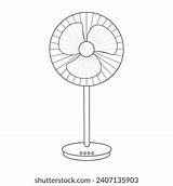 Vector Stand Fan Coloring Page Stock Royalty Free 2407135903  sketch template