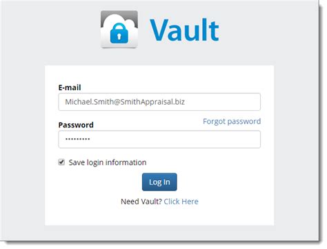 Log in to Vault