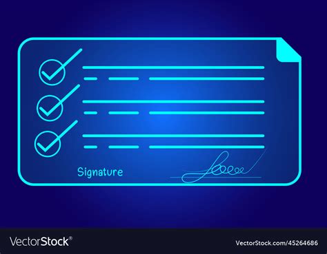 Concept electronic signature signing Royalty Free Vector