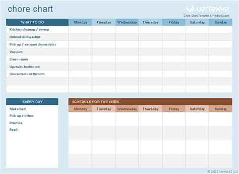 Free Kids Chore Chart Template