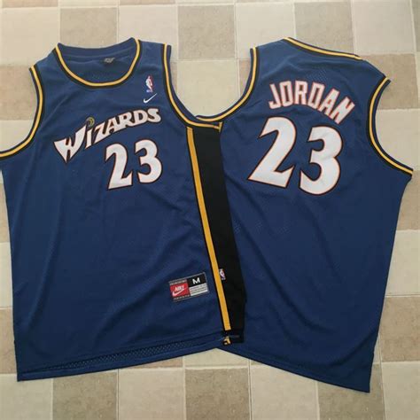 Washington Wizards 23# Michael Jordan Blue Jersey Throwback Fine Embroidery