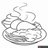 Fried Chicken Coloring Page sketch template