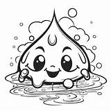 Happy Drop Coloring Page Outline Sketch Drawing Vector Puddles  sketch template