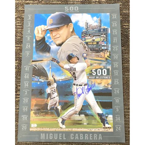 Cabrera Exclusive! Miguel Cabrera Autographed 500 Home Run Club 24x16 ...