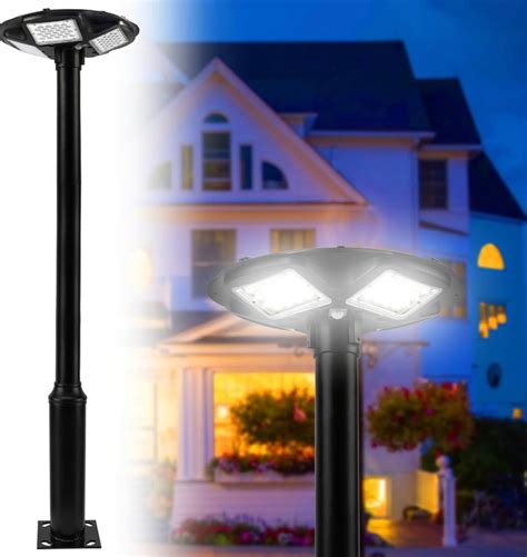 Commercial Solar Flag Pole Outdoor Lamp Post Light with 98 inch Pole I ...