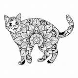 Premium Vector  Cat mandala coloring Illustration sketch template