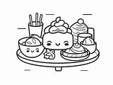 Chinese Food Feast To Color  Coloring Page sketch template