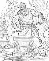 Hephaestus God Of Blacksmithing Coloring Pages  Greek Mythology sketch template