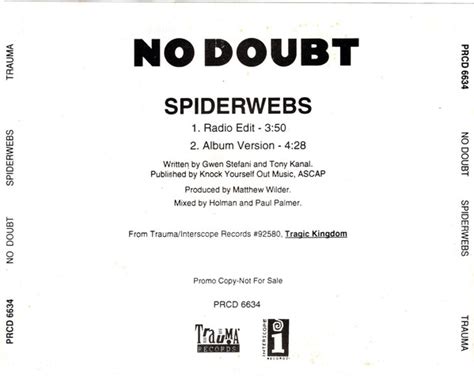 No Doubt - Spiderwebs (CD) | Discogs