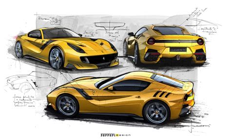 Ferrari F12tdf Design Sketches by Flavio Manzoni Car Design Sketch, Car ...