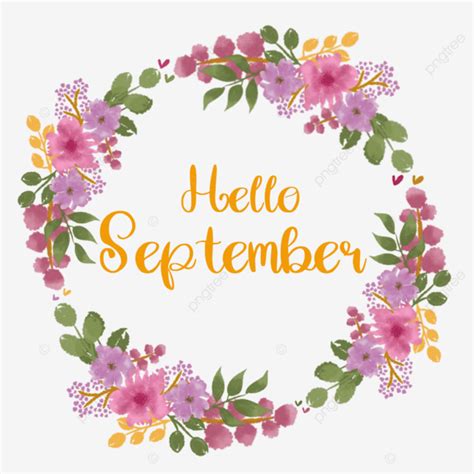 Hello September PNG Transparent, Hello September Lettering With ...