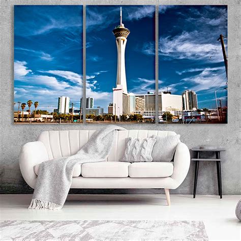 Las Vegas City Print Stratosphere Canvas Art Las Vegas Canvas | Etsy